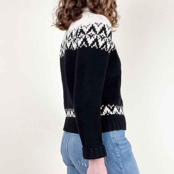 Vintage 100% Lambswool Fair Isle Scandinavian Turtleneck Sweater Knit Old Money - Picture 3 of 9